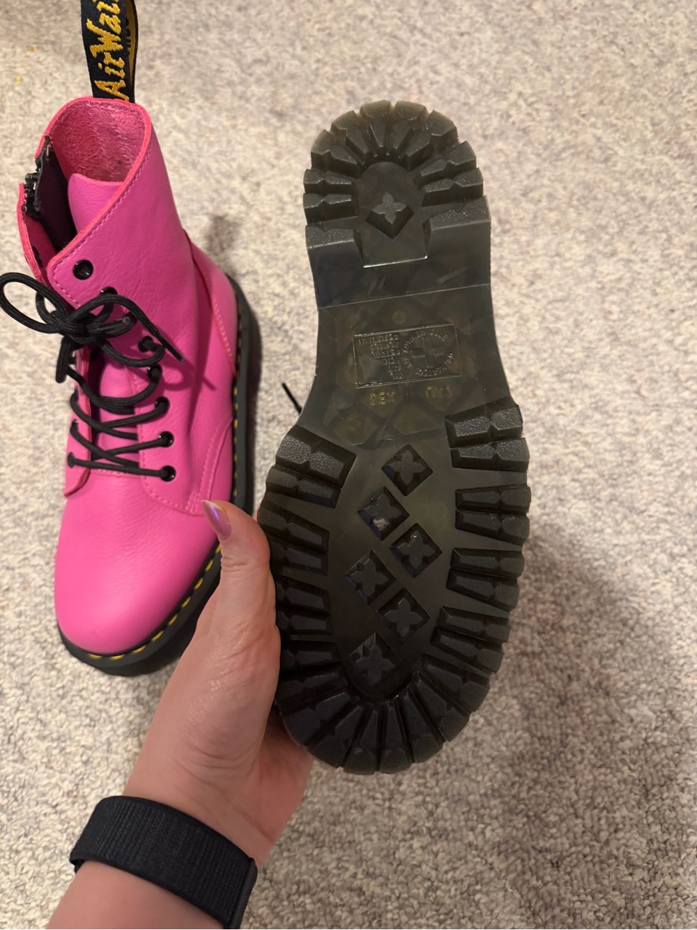 Dr. Martens Jadon III Boot Pisa Leather in Thrift Pink NWOT - Picture 10 of 11